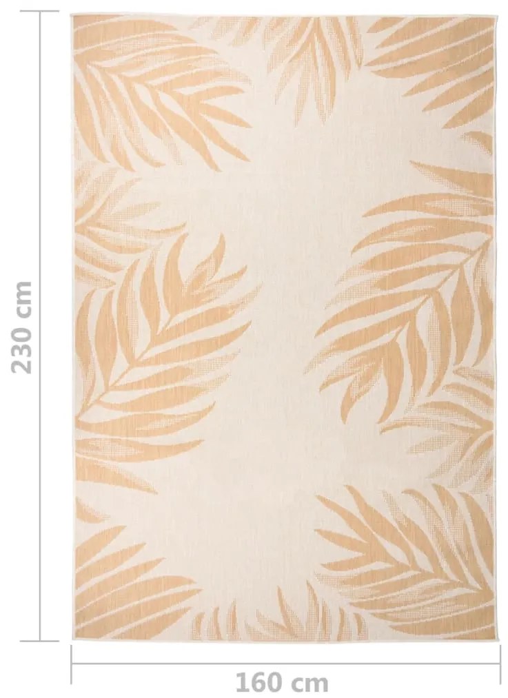 Tapete de tecido plano para exterior 160x230 cm padrão folhas