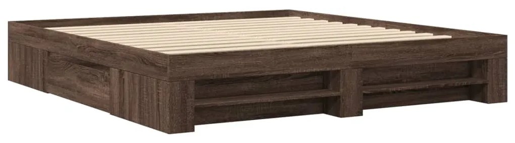 Estrutura de cama sem colchão 180x200 cm carvalho castanho