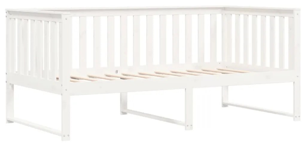 Sofá-cama 100x200 cm madeira de pinho maciça branco