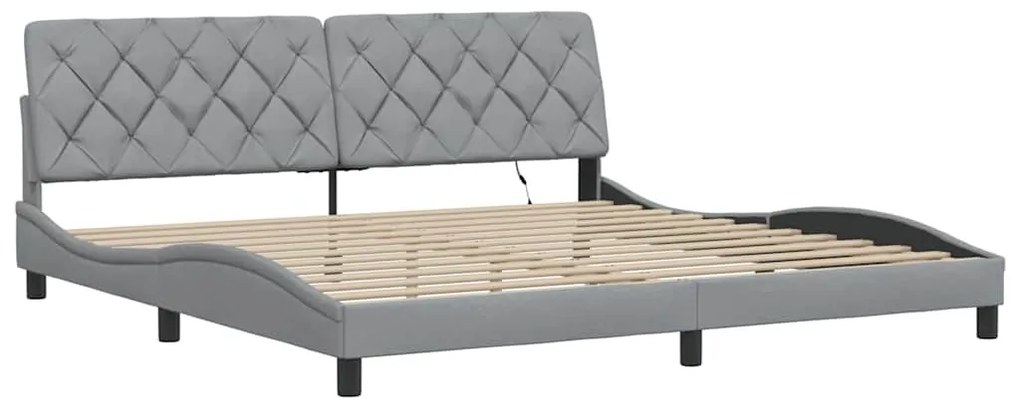 Estrutura de cama com LED sem colchão 200x200 cm tecido