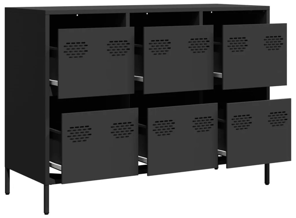 Aparador 101,5x39x73,5 cm aço laminado a frio preto