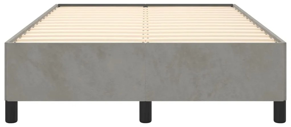 Estrutura de cama sem colchão 120x200 cm veludo cinzento-claro