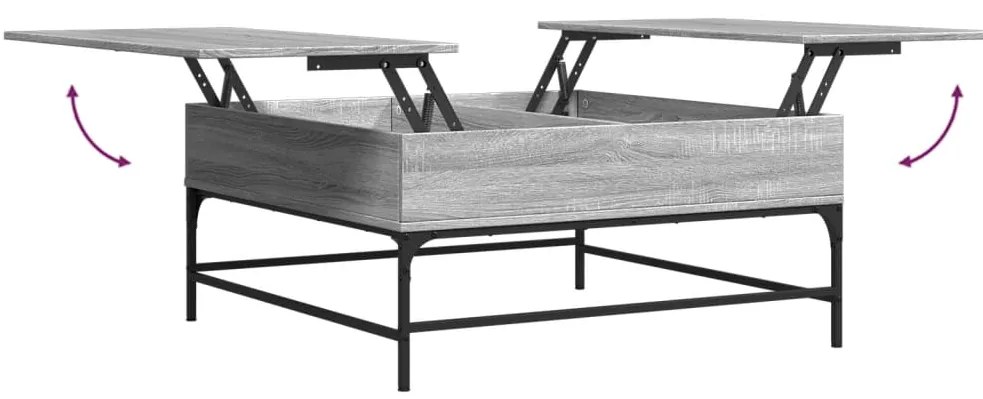 Mesa de centro 95x95x45 cm derivados madeira/metal cinza sonoma