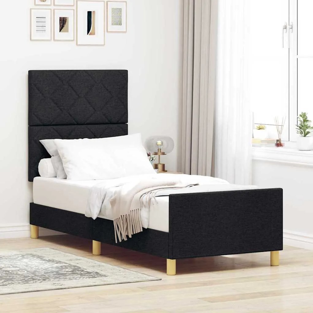 Cama vidaXL Preta 80x200 cm em Tecido