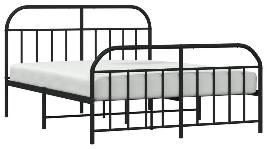 Estrutura de cama sem colchão com pés 160x200 cm preto