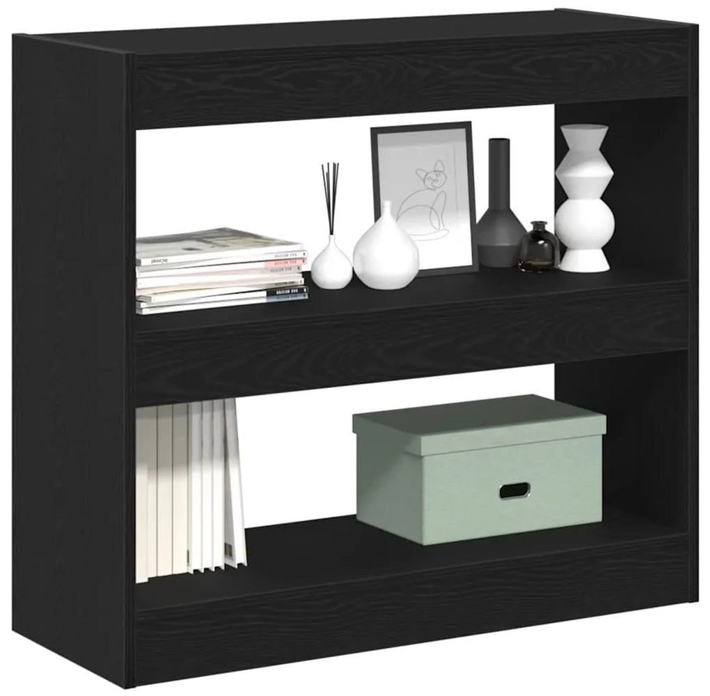 Estante de Livro Preto em Carvalho vidaXL - 80x30x72 cm