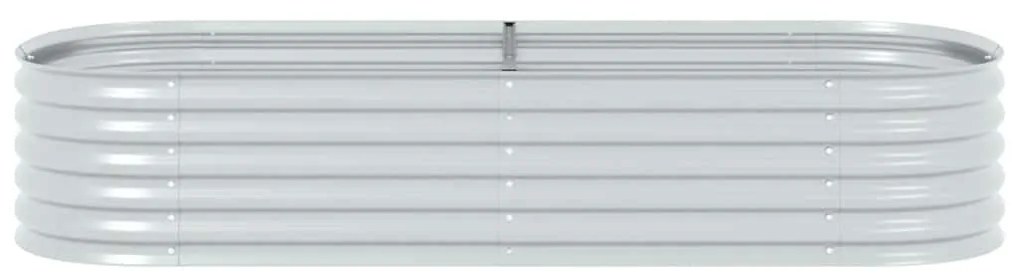 Canteiro elevado de jardim aço galvanizado 240x80x44cm prateado