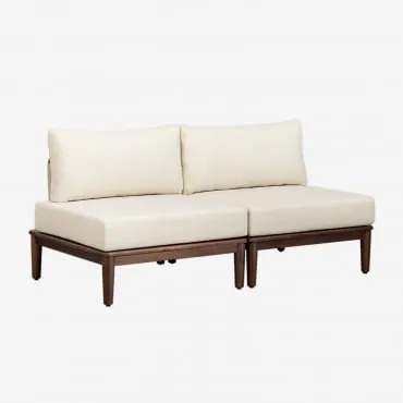 Sofá Modular De Jardim De 2 Peças Em Acácia Giulia Castanho-acácia Escuro - Sklum