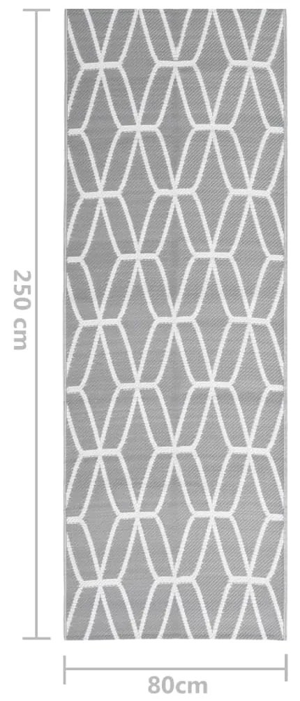 Tapete de exterior 80x250 cm ARAKIL PP cinzento