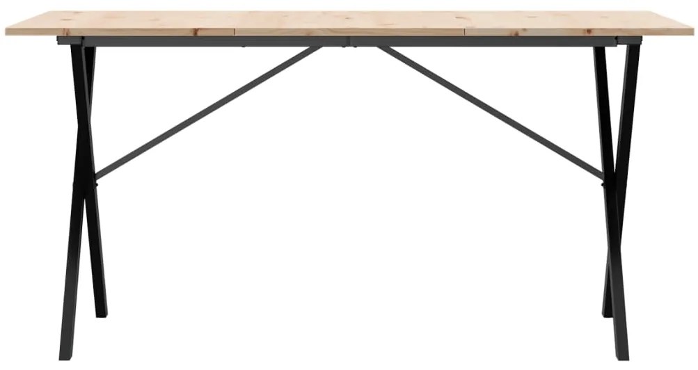 Mesa de jantar estrutura em X 160x80x75cm pinho e aço