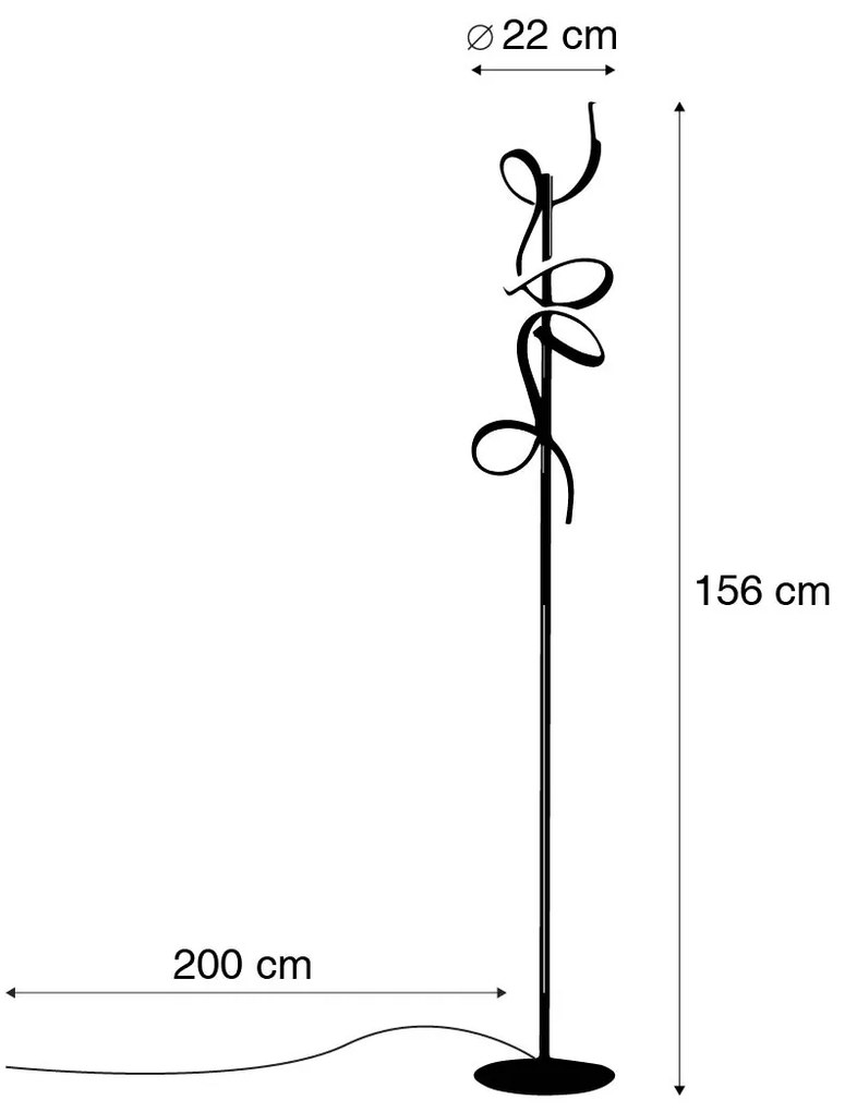 Candeeiro de pé design latão com LED e dimmer - Krisscross Design