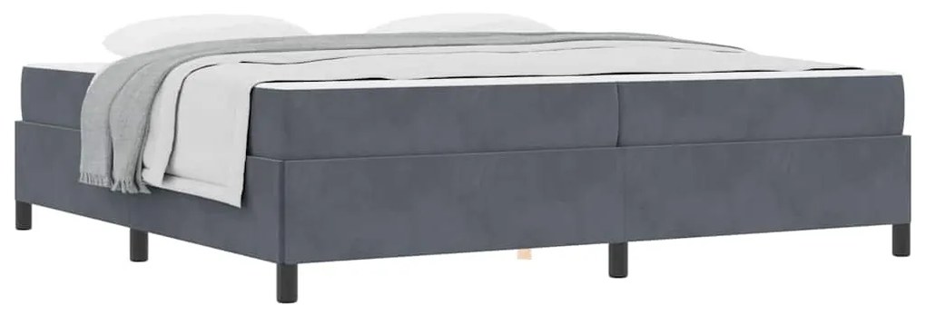 Estrutura da Cama Branco e Cinza Claro 200 x 200 cm Veludo
