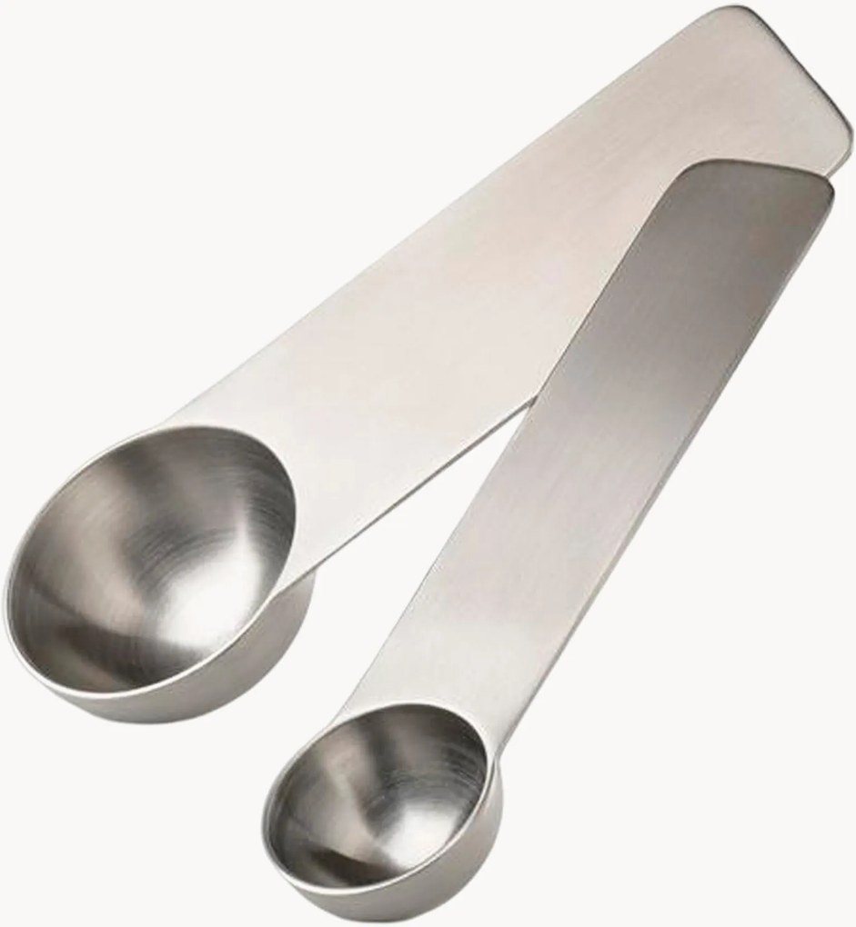 Colheres de medição em aço inoxidável Singles, conjunto de 2