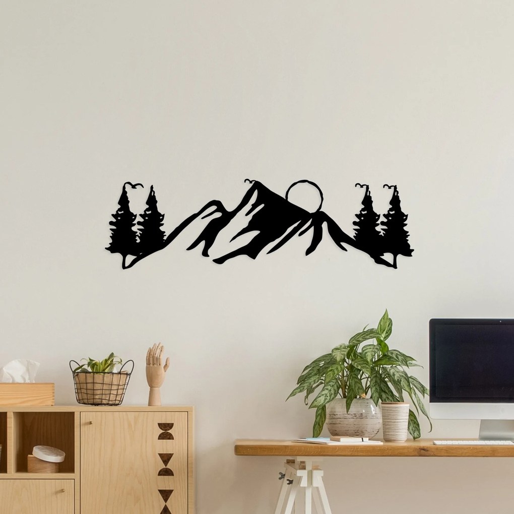 Acessório Decorativo de Parede Landscape 3 – Preto – 20 x 70 cm