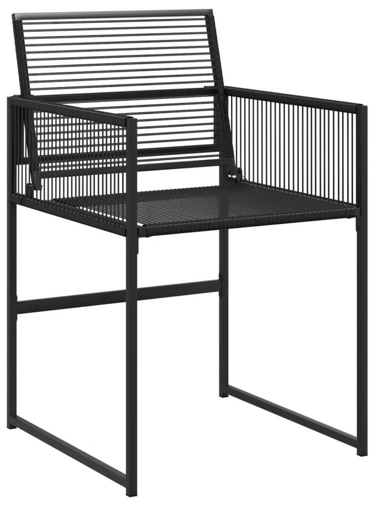 9 pcs conjunto de jantar para jardim vime PE preto