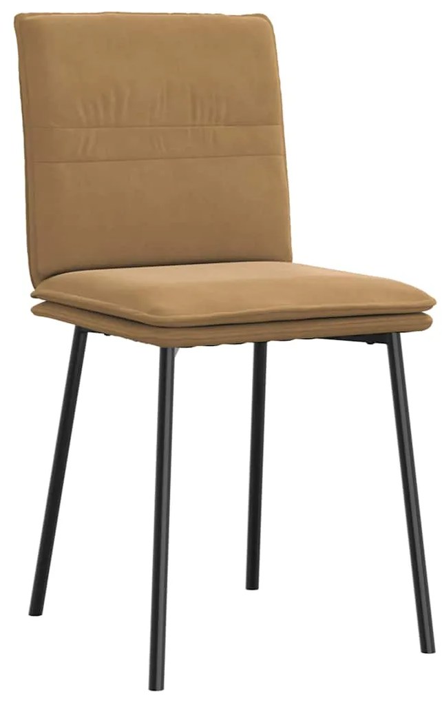 Cadeiras de jantar 2 pcs veludo castanho