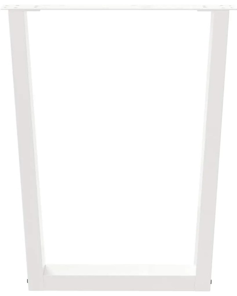 Mesa de jantar pernas 2pcs forma de V 60x(72-73,3)cm aço branco