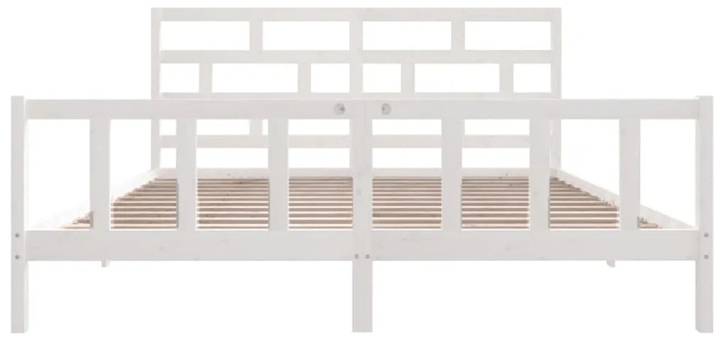 Estrutura de cama super king 180x200 cm pinho maciço branco