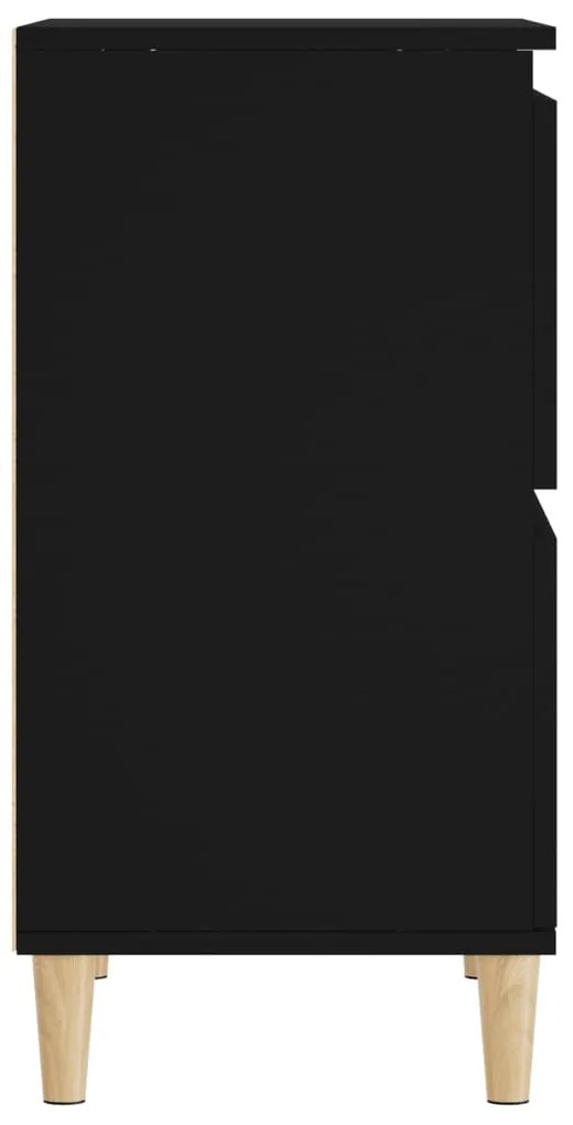 Aparadores 2 pcs 60x35x70 cm derivados de madeira preto