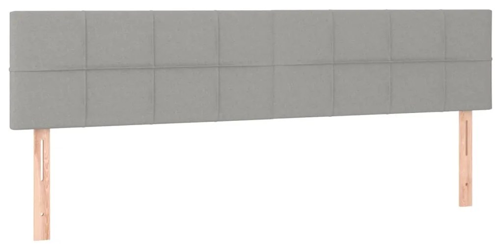 Cabeceira de cama c/luzes LED tecido 180x5x78/88 cm cinza-claro