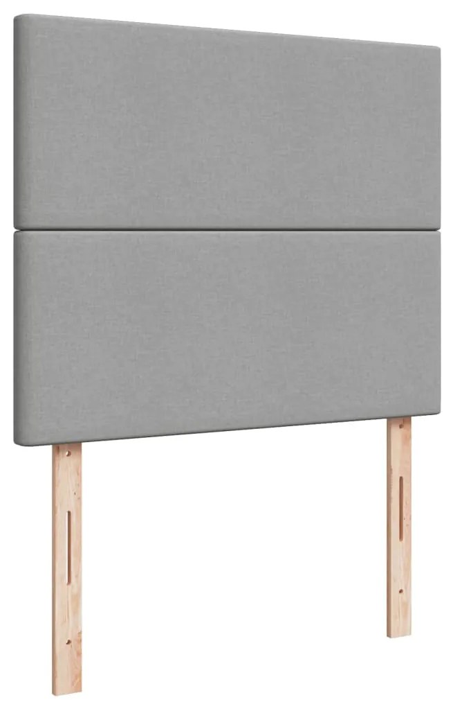 Cama boxspring com colchão 120x190 cm tecido cinzento-claro