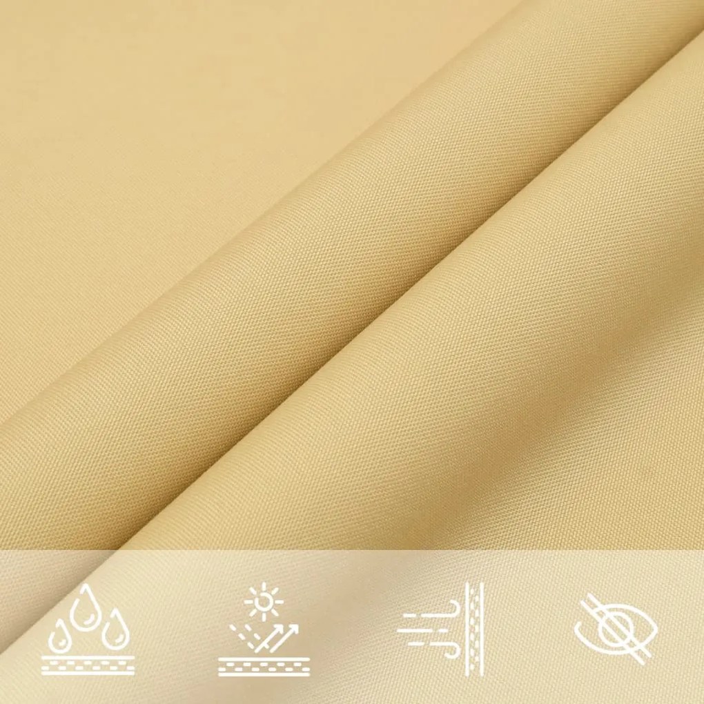 Para-sol estilo vela 4x2 m oxford 100% poliéster cor areia
