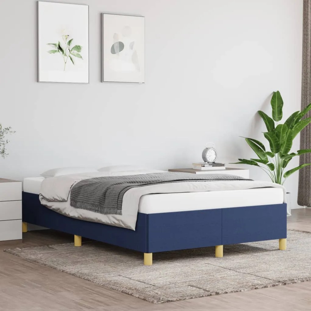 Estrutura de cama sem colchão 120x200 cm tecido azul