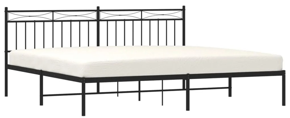 Estrutura de cama com cabeceira 200x200 cm metal preto