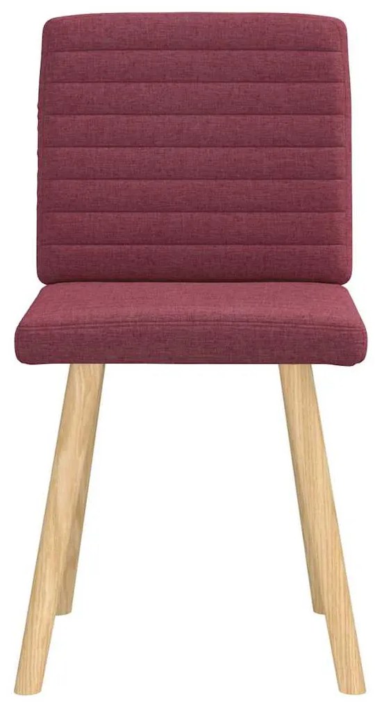 Cadeiras de jantar 2 pcs tecido vermelho tinto