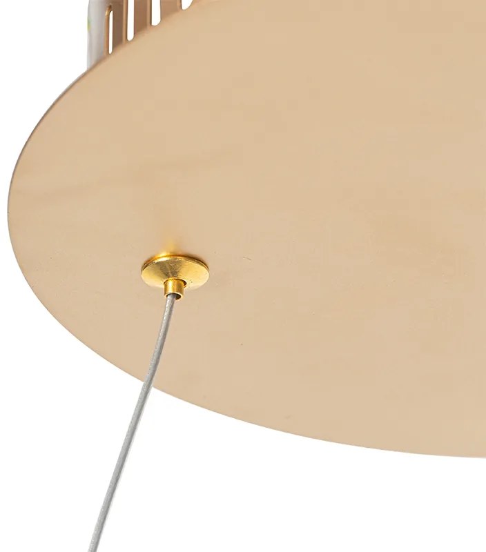 Candeeiro de suspensão design dourado 80 cm com LED regulável em 3 níveis - Anello Design