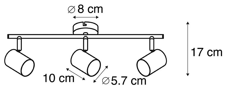 LED Candediro de teto inclinado preto moderno com WiFi GU10 - JEANA 3 Moderno