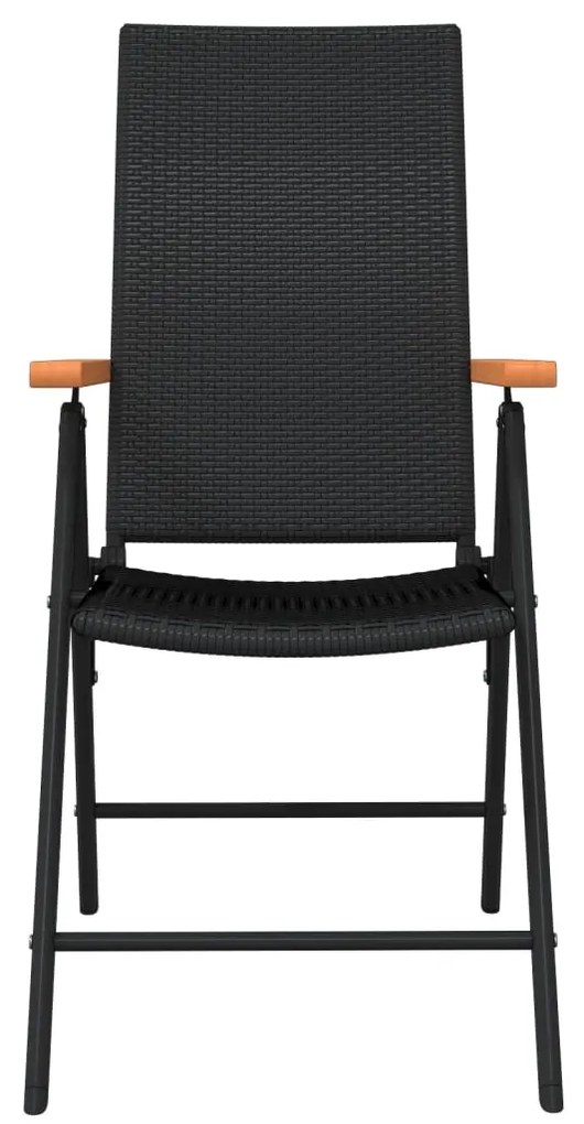 3 pcs conjunto de jantar para jardim preto