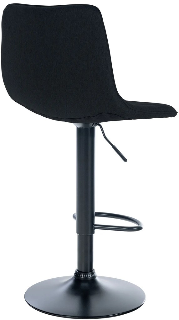 Banco de bar Lex em tecido e com estrutura preta 45 x 89-110 x 46 cm Preto