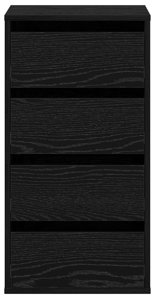 Cômoda de Canto Preto Carvalho 40x41x76 cm Madeira Derivada