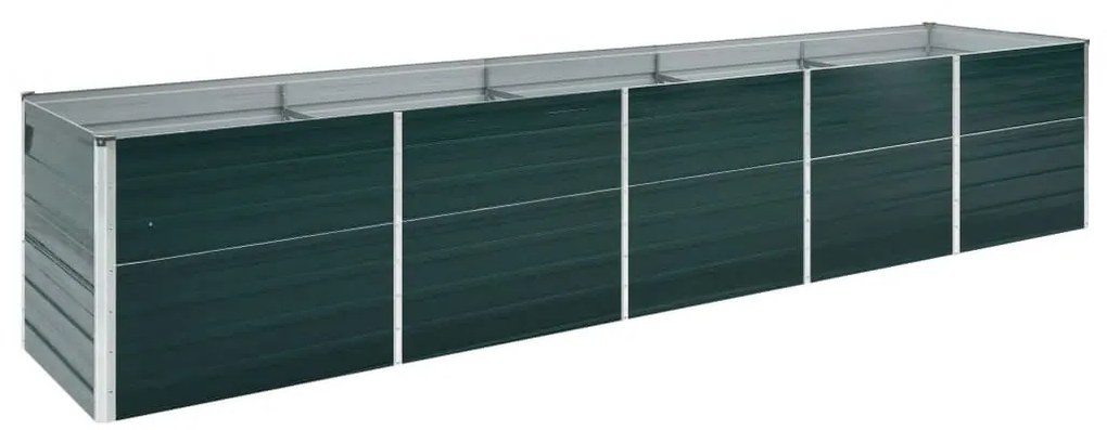Canteiro elevado de jardim 400x80x77cm aço galvanizado verde