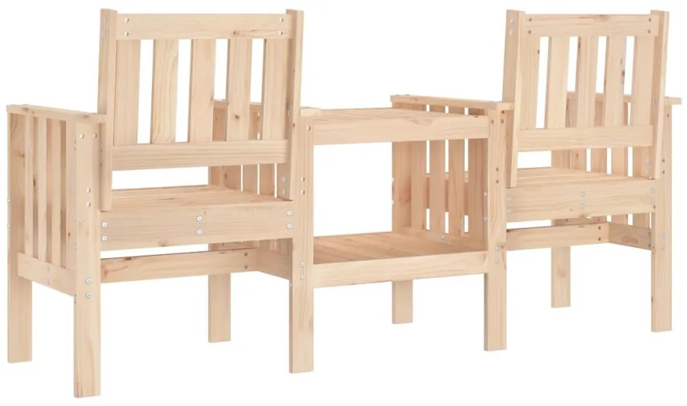Banco de jardim 2 lugares com mesa pinho maciço