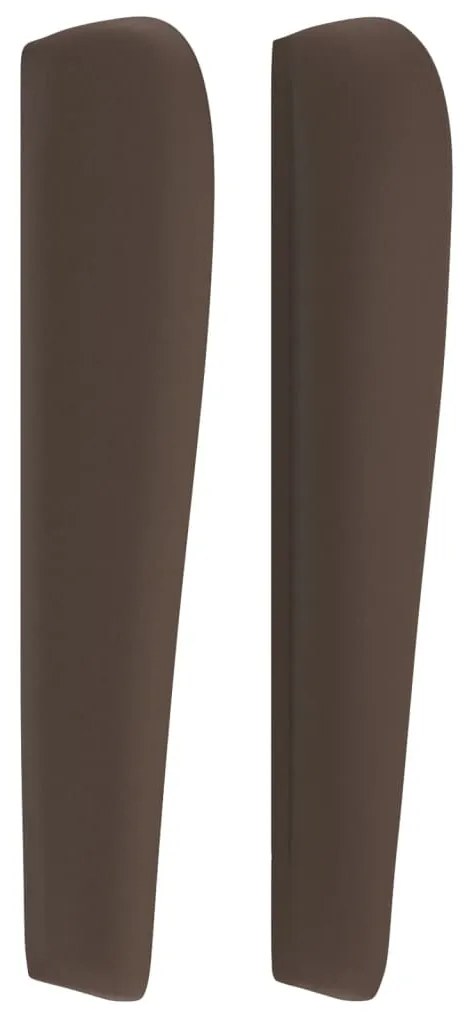 Cabeceira cama c/ abas couro artif. 93x23x118/128 cm castanho