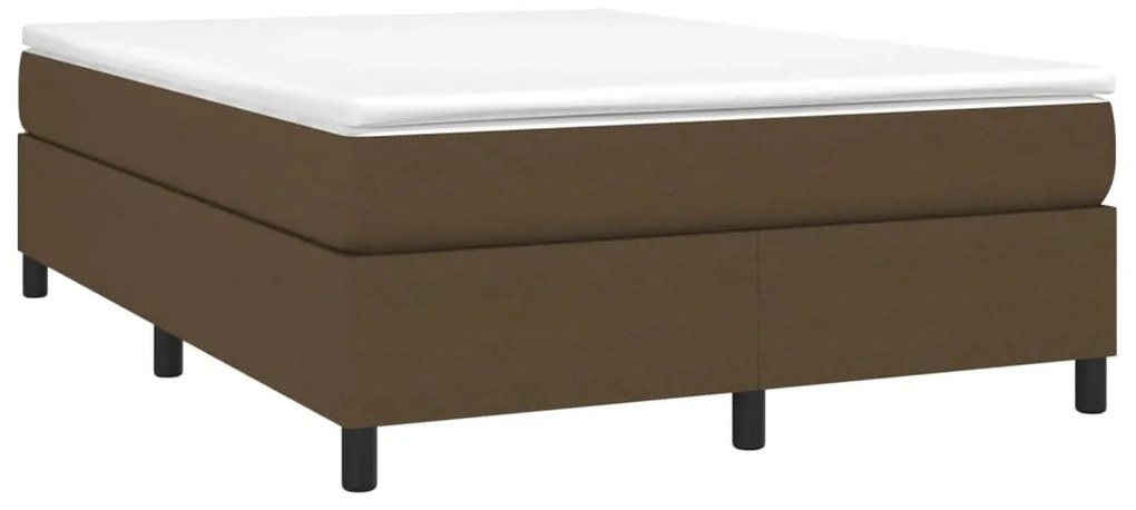 Estrutura de cama sem colchão 140x190 cm tecido castanho-escuro