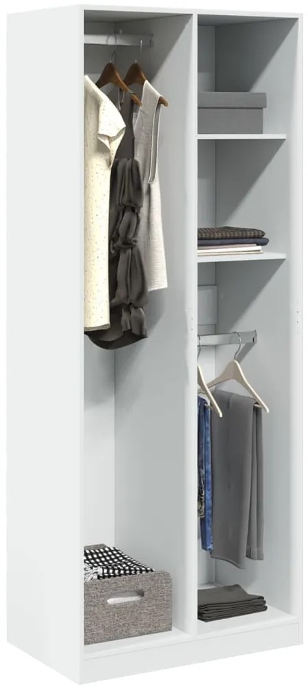Roupeiro 80x50x200 cm derivados de madeira branco