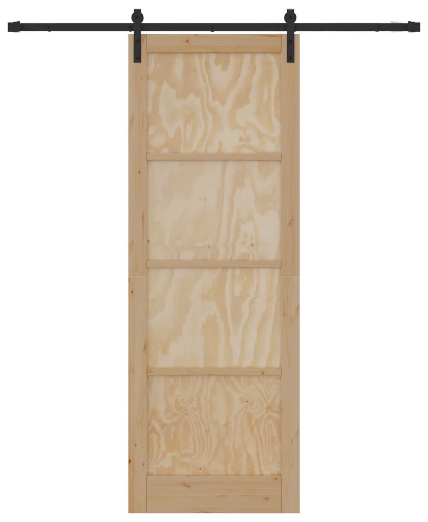 Porta de Correr vidaXL com Conjunto de Ferragens 83x232 cm Madeira Sól