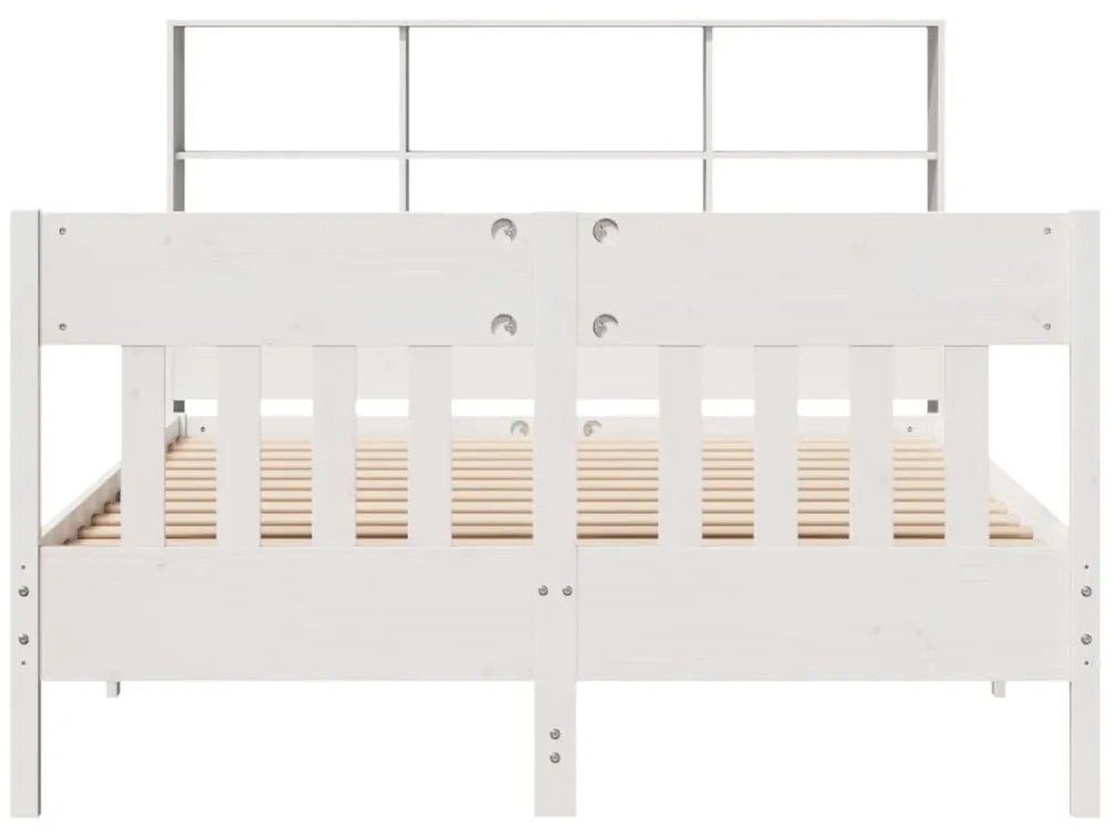 Cama sem colchão 140x190 cm madeira de pinho maciça branco