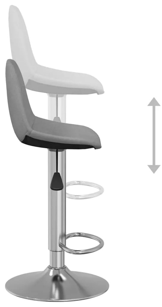 Bancos de bar 2 pcs tecido cinzento