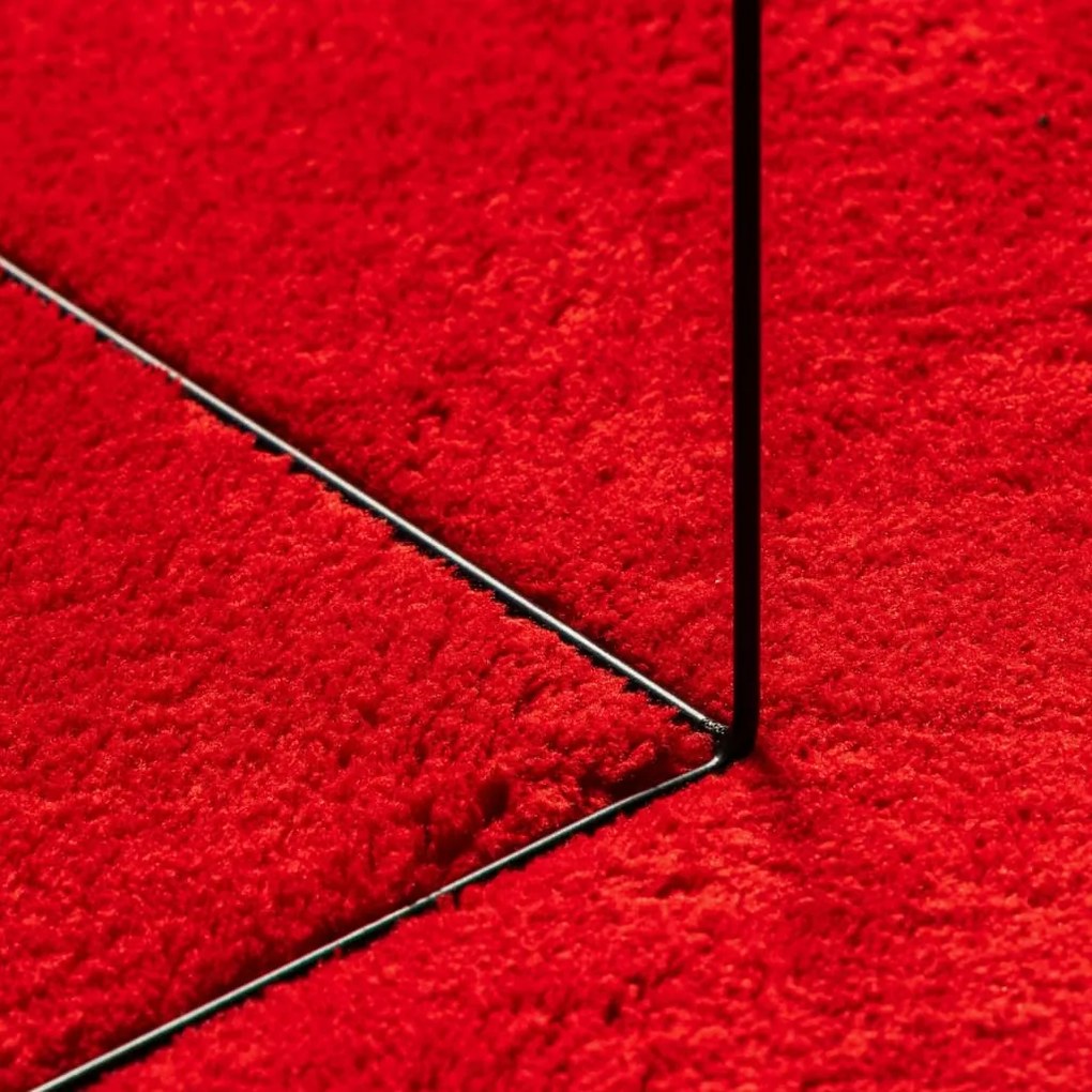 Tapete pelo curto macio e lavável HUARTE 140x200 cm vermelho