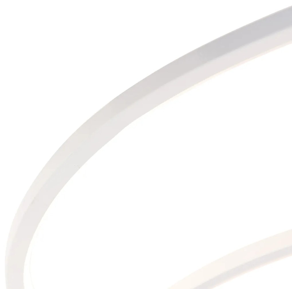 Candeeiro de teto branco 78 cm com LED regulável em 3 níveis - Rowin Design