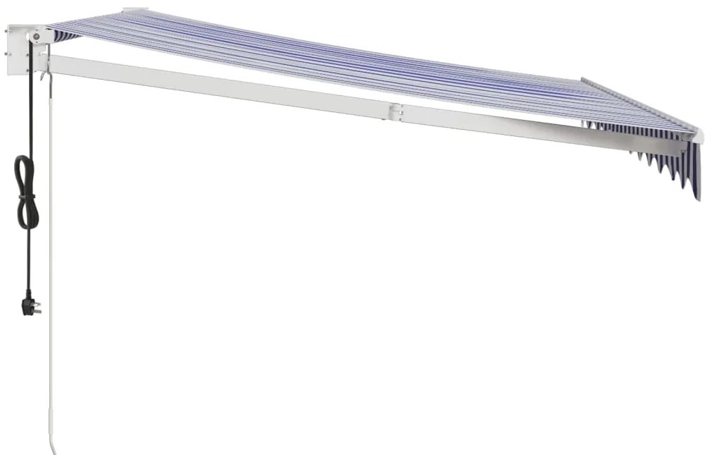 Toldo retrátil automático 3x2,5 m azul e branco