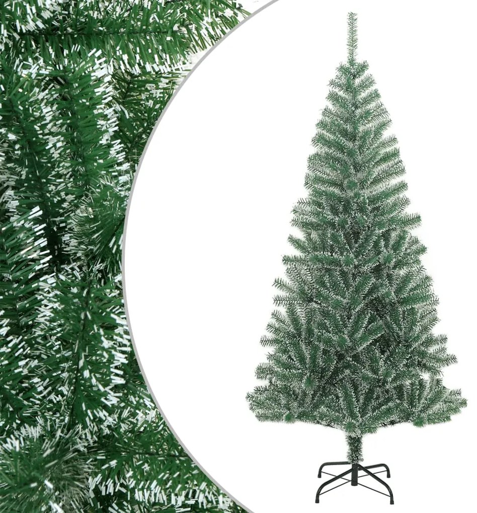 357774 vidaXL Árvore de Natal artificial c/ flocos de neve 180 cm verde