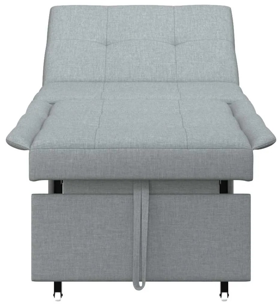 Sofá-cama 3 em 1 - Sofá Retrátil em Tecido Cinza Claro