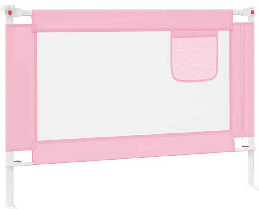 Barra de segurança p/ cama infantil tecido 90x25 cm rosa
