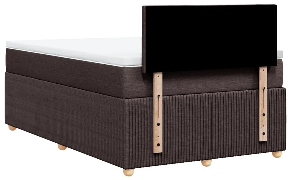 Cama boxspring com colchão 120x190 cm tecido castanho-escuro