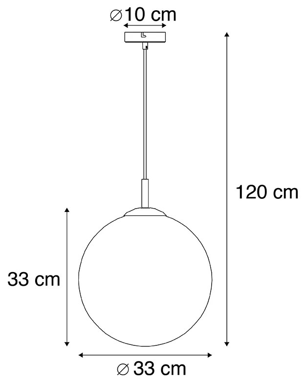 Candeeiro de suspensão Art Deco em latão com vidro cor-de-rosa 33 cm - Pallon Art Deco